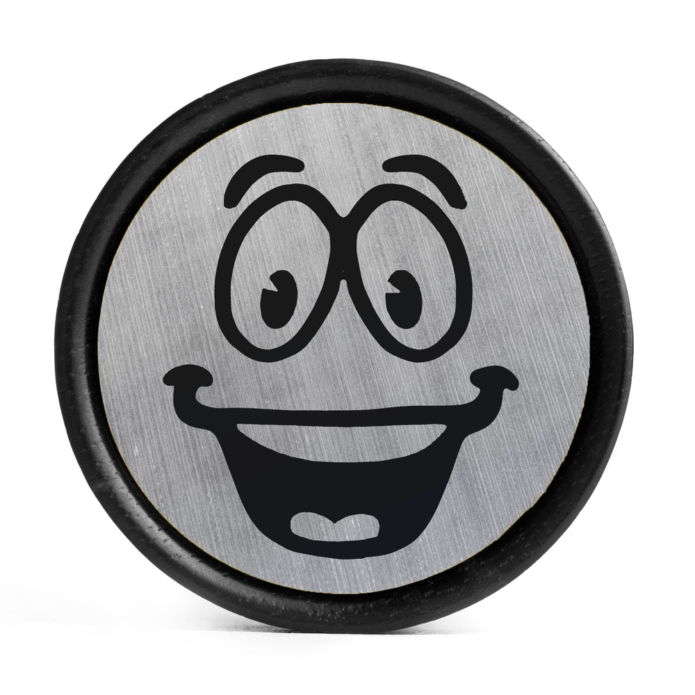 Yes Man Plug / Dehnstab - Gebürstetes Silber & Schwarze Einlage Ebenholz | Konvexe Doppelflare