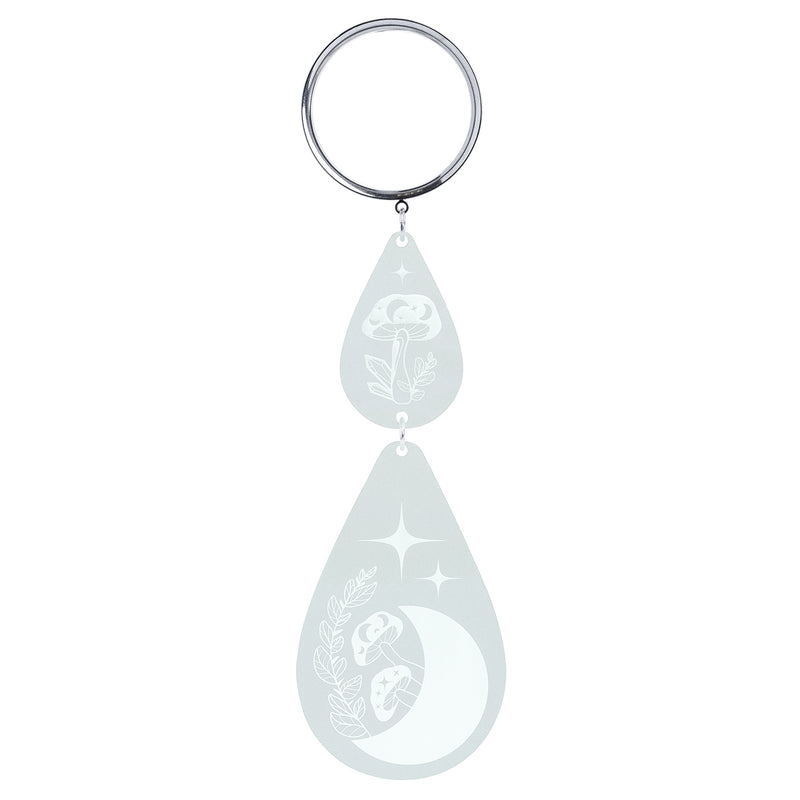 Boucles d'oreilles plug à pampille Mush-Moon double goutte en acrylique givré