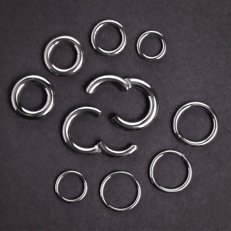 Septum clicker, argent, anneau de taureau, titane G23