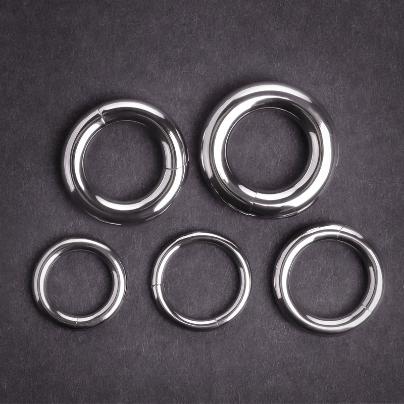 Septum clicker, argent, anneau de taureau, titane G23