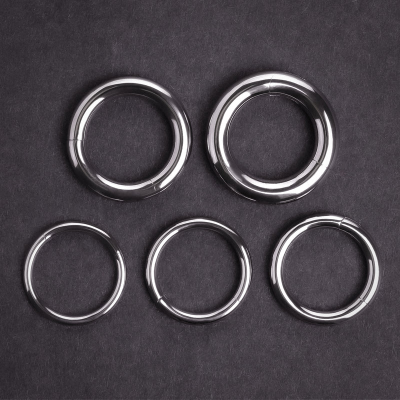 Septum clicker, argent, anneau de taureau, titane G23