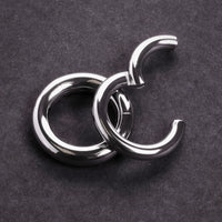 Septum clicker, argent, anneau de taureau, titane G23