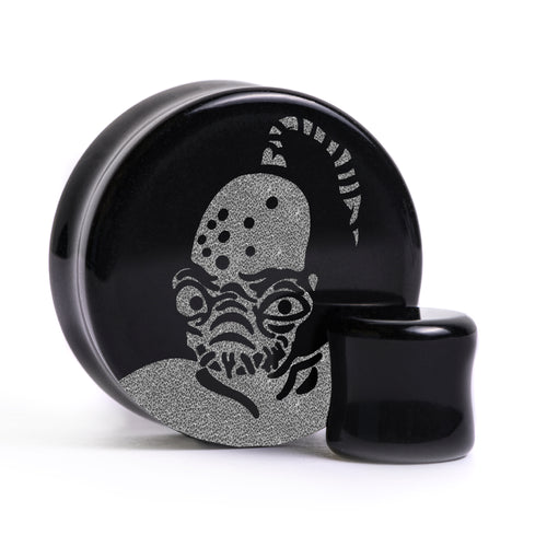 Abe's Oddysee Plug / Gauge - Black Glass | Flat Faced Double Flare