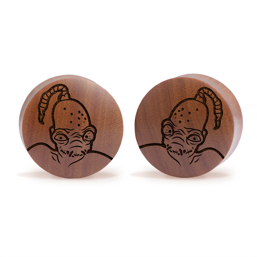 Abe's Oddysee Plug / Gauge - Saba Wood | Convex Double Flare - Lasered To Order In House At Custom Plugs HQ