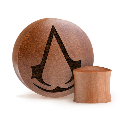 Assassins Creed Logo Plug / Gauge - Saba Wood | Convex Double Flare