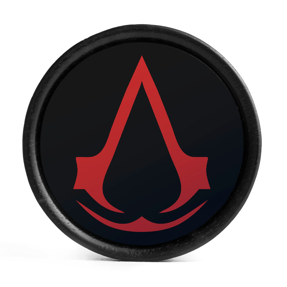 Assassins Creed Logo Plug / Gauge - Schwarz & Rote Einlage Ebenholz | Konvexer Doppel-Flare