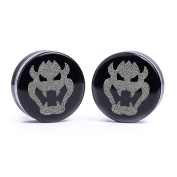 Bowser Plug / Gauge - Black Glass | Flat Faced Double Flare