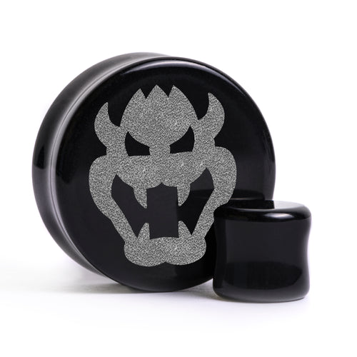 Bowser Plug / Gauge - Black Glass | Flat Faced Double Flare