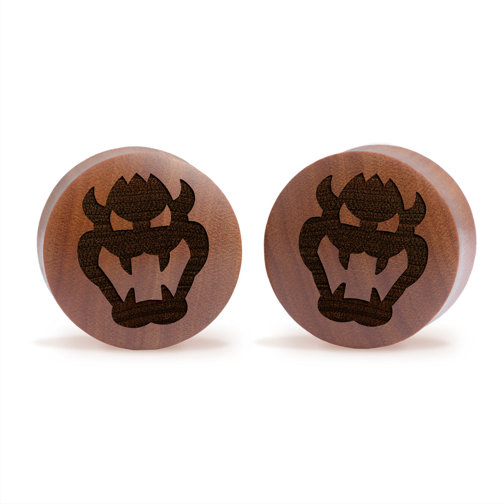 Bowser Plug / Gauge - Saba Wood | Convex Double Flare - Lasered To Order In House At Custom Plugs HQ