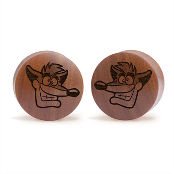 Crash Bandicoot Plug / Gauge - Saba Wood | Convex Double Flare