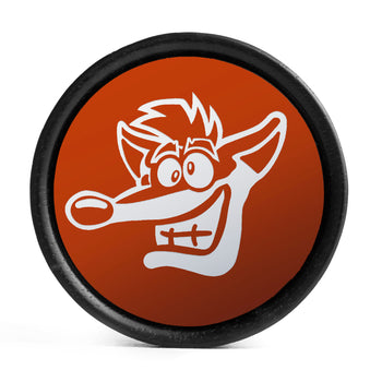 Crash Bandicoot Plug / Gauge - Orange & White Inlay Ebony Wood | Convex Double Flare