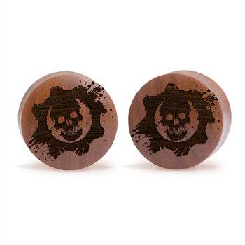 Gears of War Logo Plug / Gauge - Saba Wood | Convex Double Flare