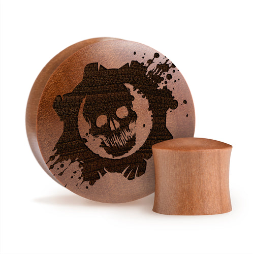 Gears of War Logo Plug / Gauge - Saba Wood | Convex Double Flare
