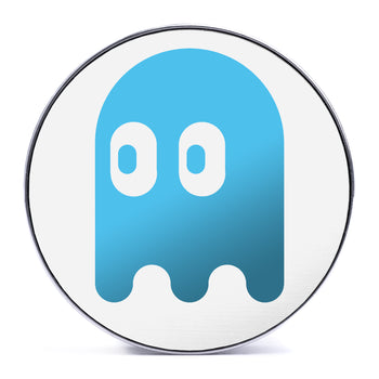 Inky Ghost - Light Blue & White Inlay Steel Screw Back / Plug / Gauge