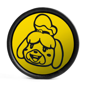 Isabelle Animal Crossing Plug / Gauge - Yellow & Black Inlay Ebony Wood | Convex Double Flare