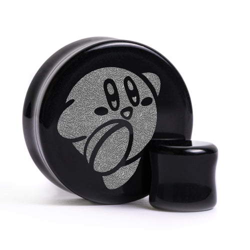 Kirby Plug / Gauge - Black Glass | Flat Faced Double Flare