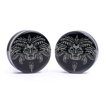 Seigaiha Pattern Plug / Gauge - Clear Glass | Flat Faced Double Flare