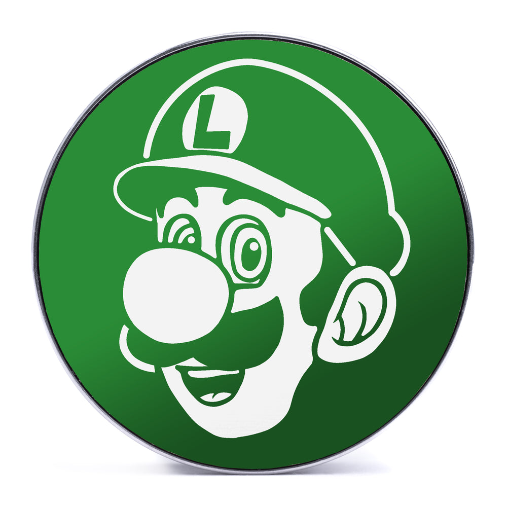 Luigi - Green & White Inlay Steel Screw Back / Plug / Gauge - Lasered To Order In House At Custom Plugs HQ