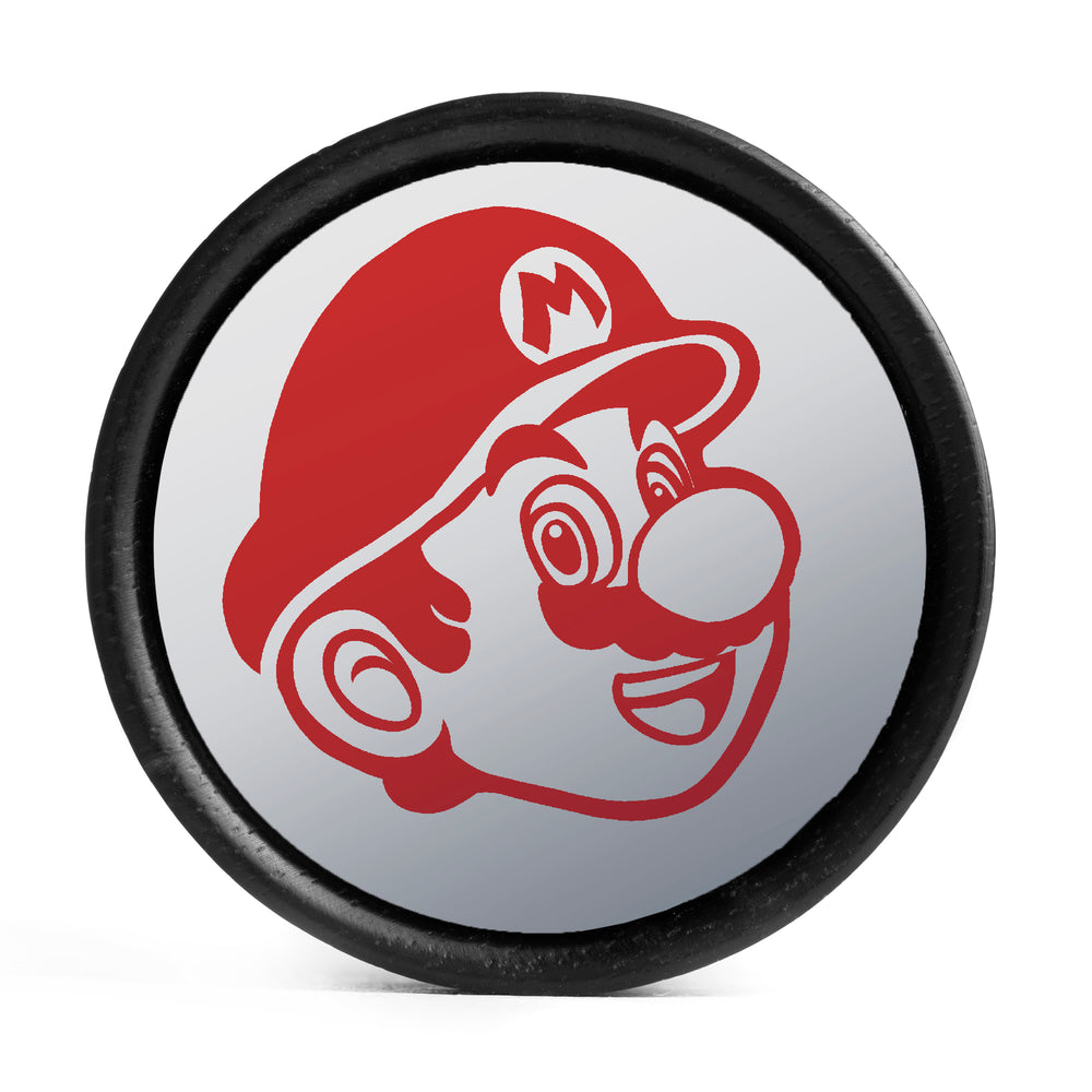 Mario Plug / Gauge - Weiß & Rote Einlage Ebenholz | Konvexer Doppel-Flare