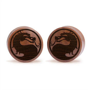 Seigaiha Pattern Plug / Gauge - Clear Glass | Flat Faced Double Flare