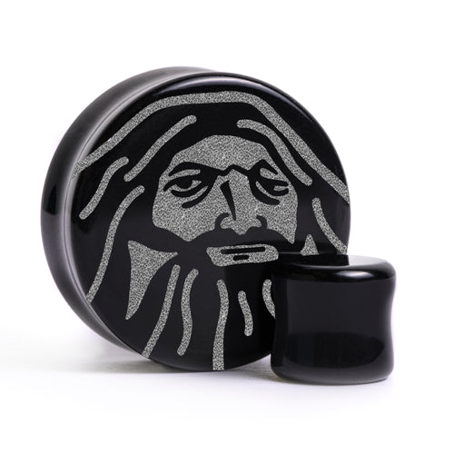 PS1 Hagrid Plug / Gauge - Black Glass | Flat Faced Double Flare