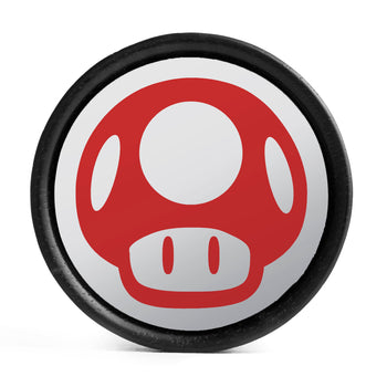 Super Mushroom Plug / Gauge – Weiß & Rot Einlage Ebenholz | Konvexe Double Flare