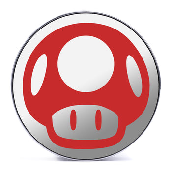 Super Mushroom - White & Red Inlay Steel Screw Back / Plug / Gauge