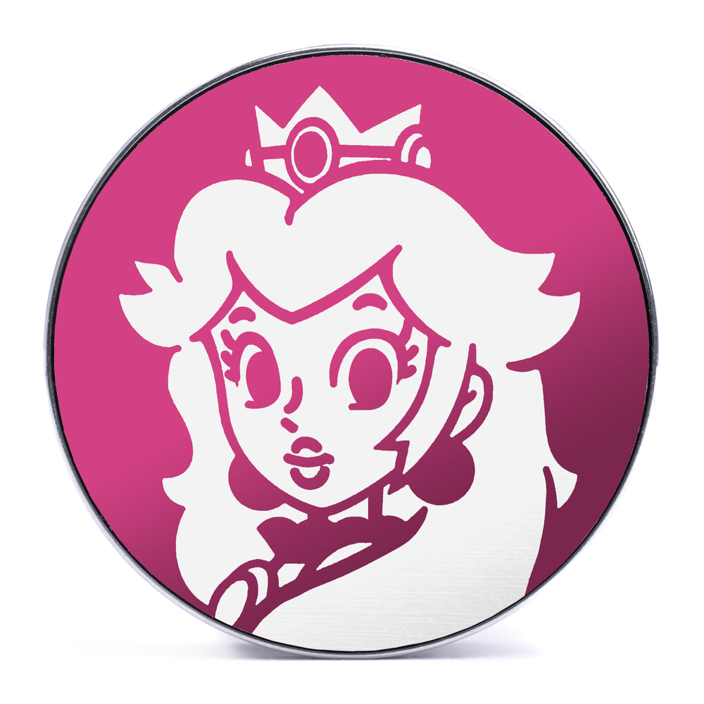 Princess Peach - Pink & White Inlay Steel Screw Back / Plug / Gauge - Lasered To Order In House At Custom Plugs HQ