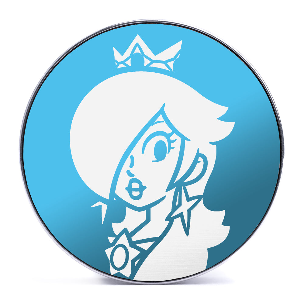 Rosalina - Light Blue & White Inlay Steel Screw Back / Plug / Gauge - Lasered To Order In House At Custom Plugs HQ