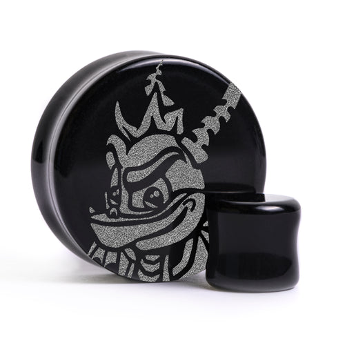 Spyro The Dragon Plug / Gauge - Black Glass | Flat Faced Double Flare