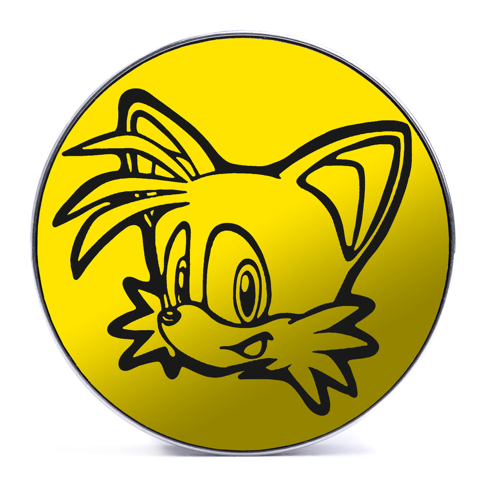 Tails - Yellow & Black Inlay Steel Screw Back / Plug / Gauge - Lasered To Order In House At Custom Plugs HQ