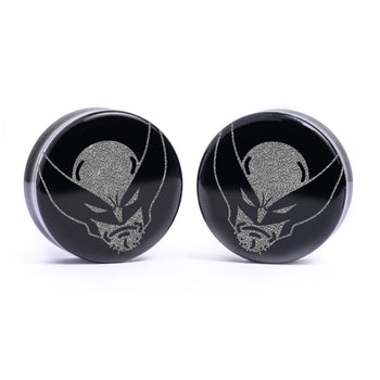 Wolverine Plug / Gauge - Black Glass | Flat Faced Double Flare