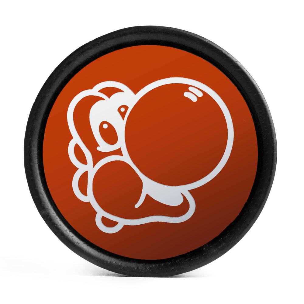 Yoshi Plug / Gauge - Orange & White Inlay Ebony Wood | Convex Double Flare - Lasered To Order In House At Custom Plugs HQ