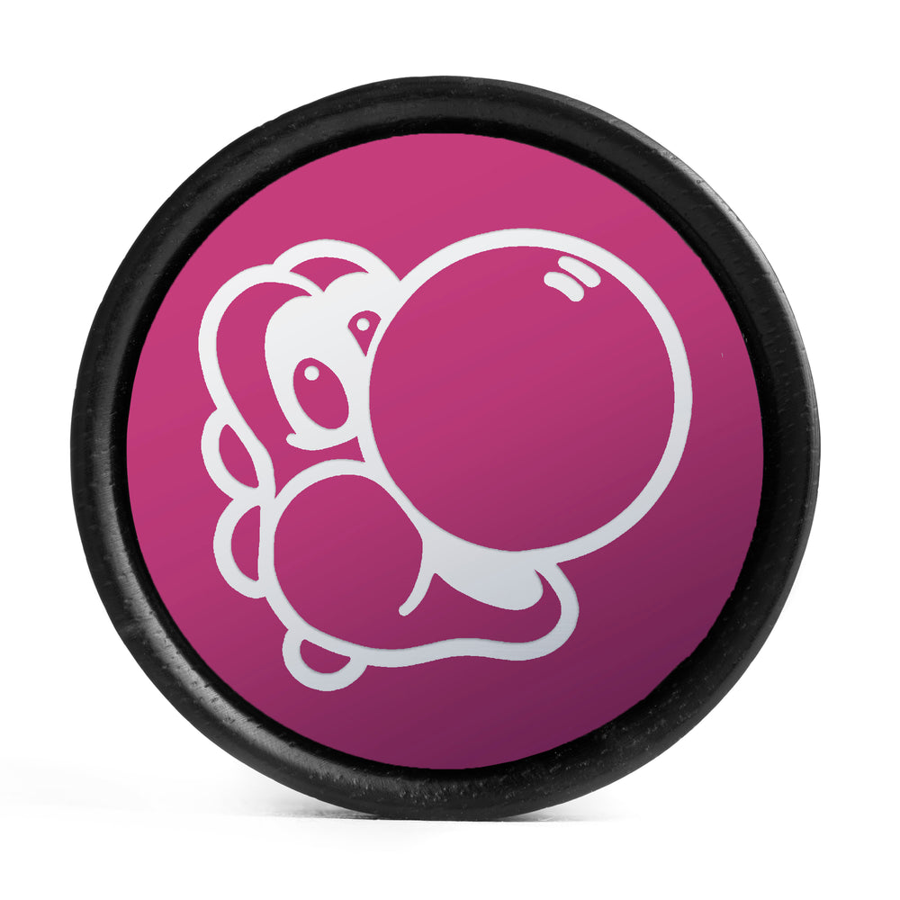 Yoshi Plug / Gauge - Pink & White Inlay Ebony Wood | Convex Double Flare - Lasered To Order In House At Custom Plugs HQ
