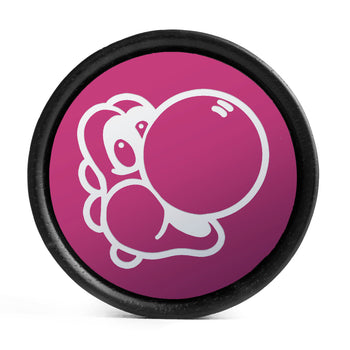 Yoshi Plug / Gauge - Pink & White Inlay Ebony Wood | Convex Double Flare