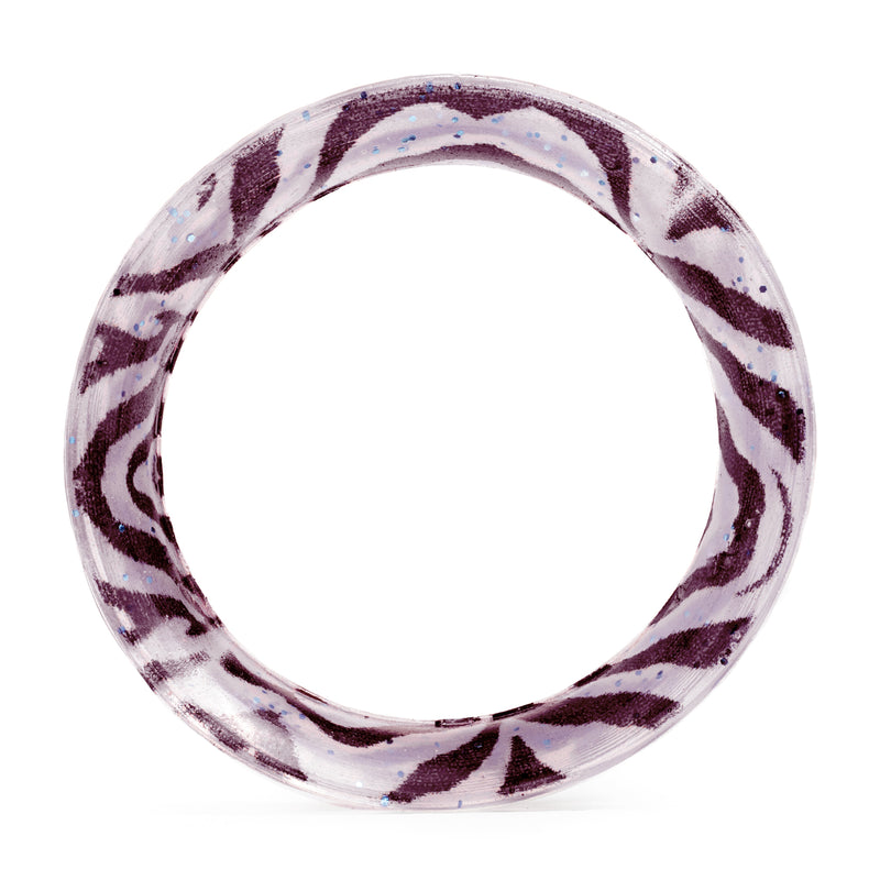 Tunnel d'oreille en silicone à œillet zèbre pailleté