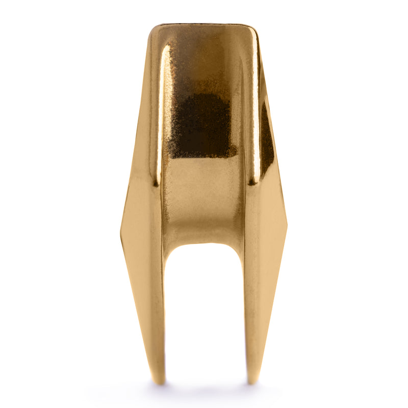 Plug / Gauge d'oreille saddle en acier chirurgical triangle doré