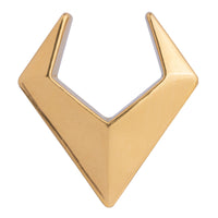 Plug / Gauge d'oreille saddle en acier chirurgical triangle doré