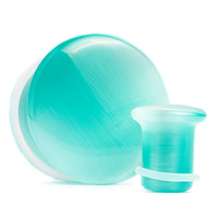 Light Green Cats Eye Single Flare Glass Plug / Gauge
