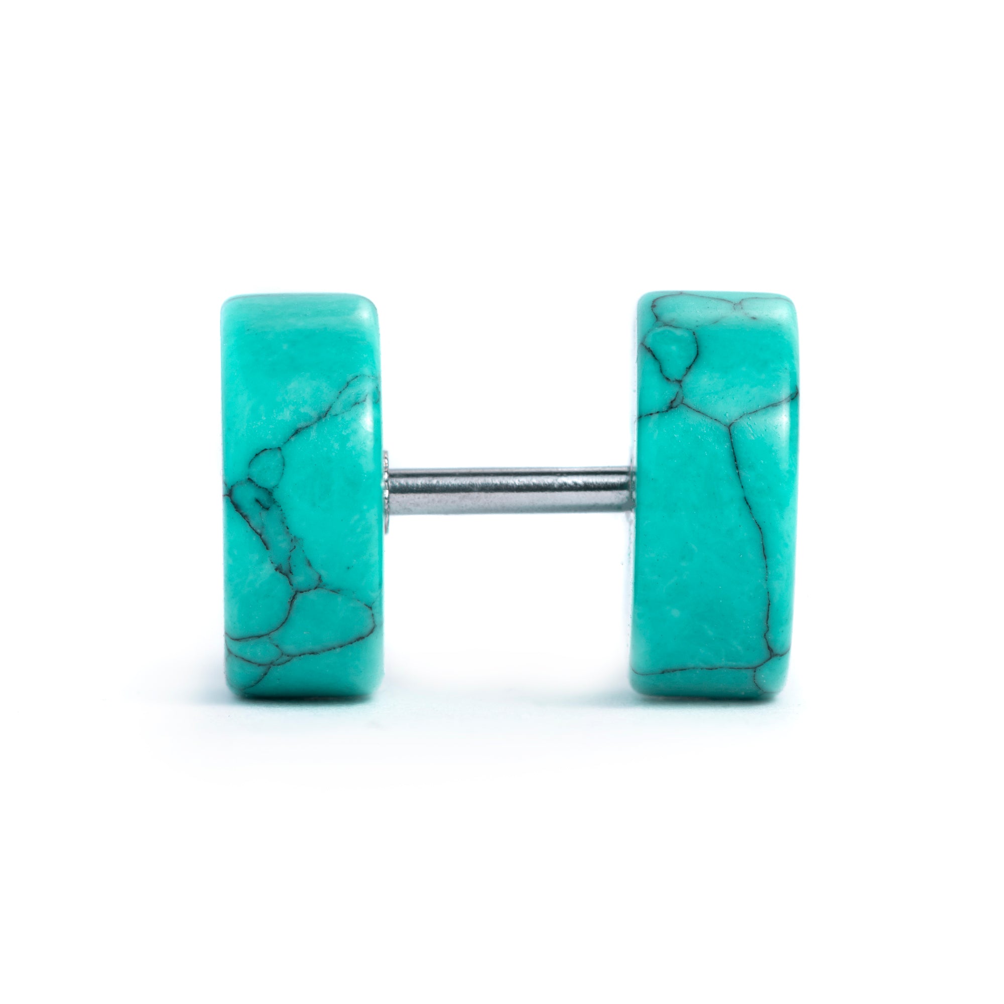 Green Howlite Fake Ear Gauge – Custom Plugs