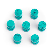 Faux Gauge / Plug d'oreille en howlite verte