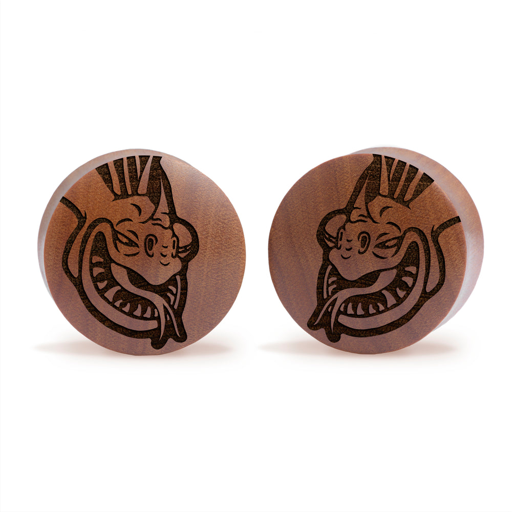 Barf & Belch Plug / Gauge - Saba Wood | Convex Double Flare - Lasered To Order In House At Custom Plugs HQ