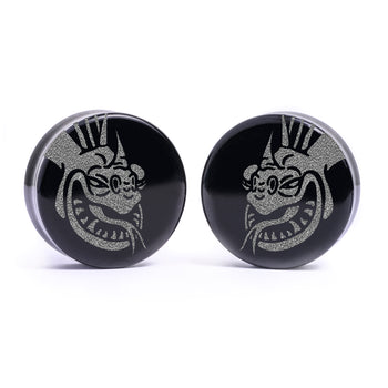 WSS Emblem Plug / Gauge - Black Glass | Flat Faced Double Flare