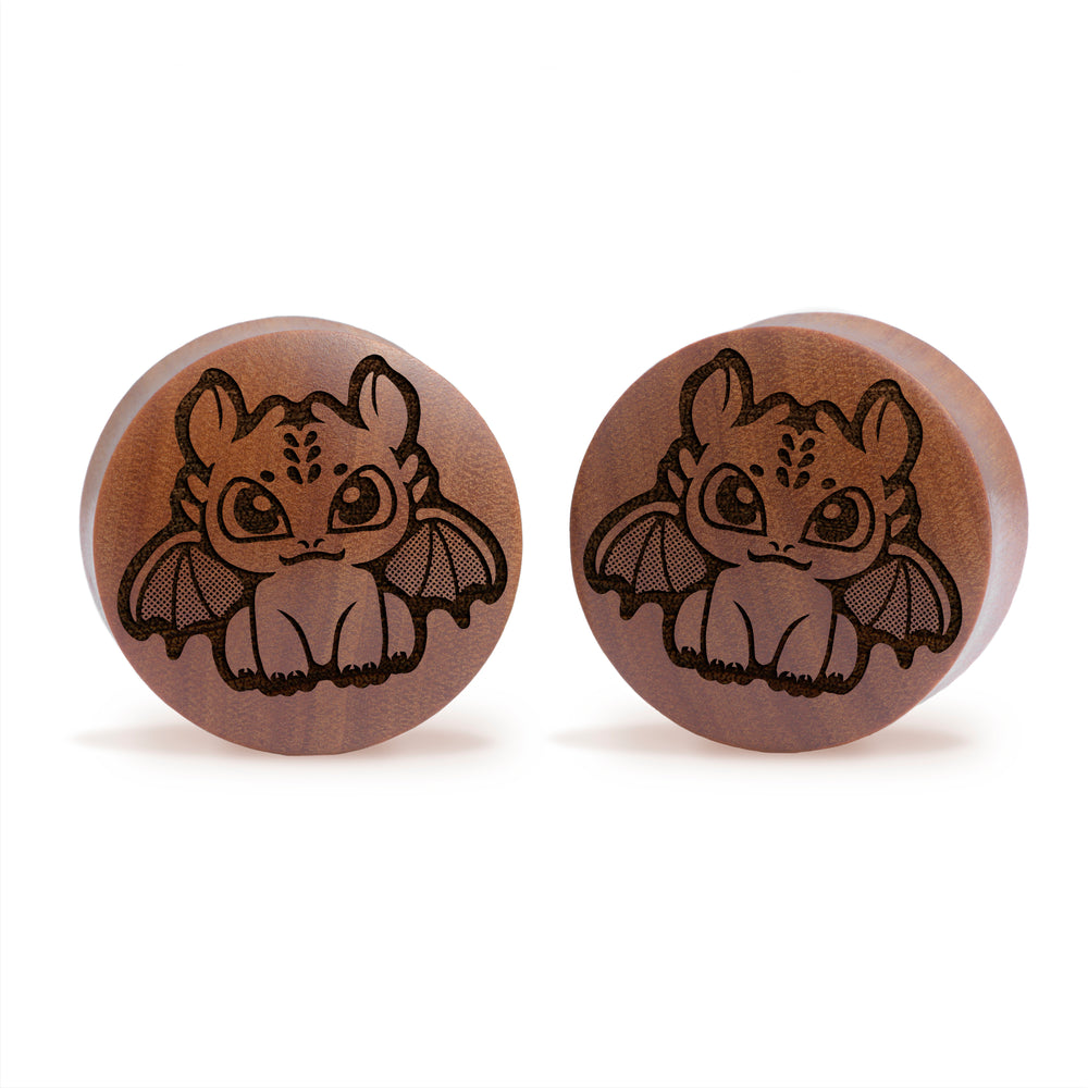 
Chibi Toothless Plug / Dehnstab - Saba-Holz | Konvexe Doppelflare
