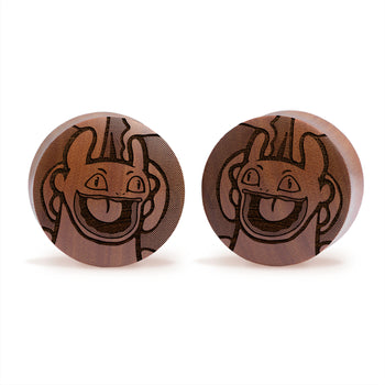 Goofy Toothless Plug / Gauge - Saba Wood | Convex Double Flare
