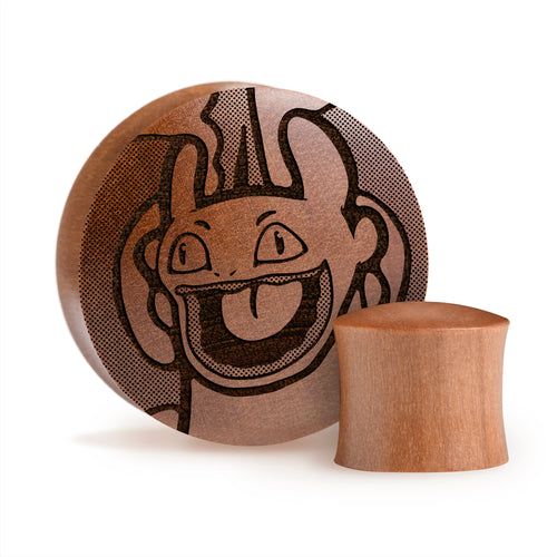 Goofy Toothless Plug / Gauge - Saba Wood | Convex Double Flare