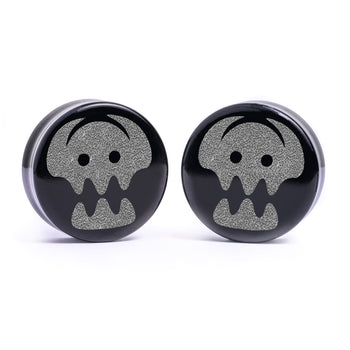 Hiccup's Insignia Plug / Gauge - Black Glass | Flat Faced Double Flare
