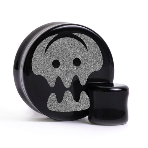Hiccup's Insignia Plug / Gauge - Black Glass | Flat Faced Double Flare
