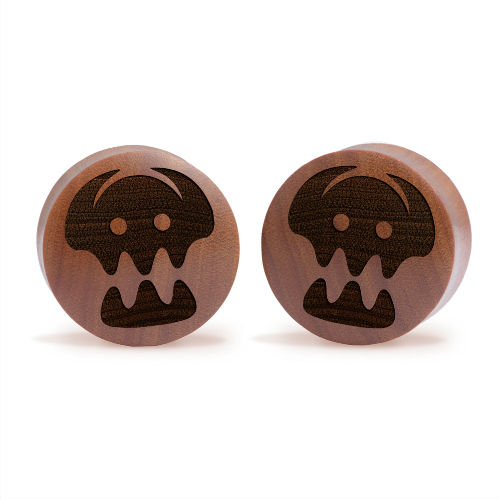 Hiccup's Insignia Plug / Gauge - Saba Wood | Convex Double Flare - Lasered To Order In House At Custom Plugs HQ