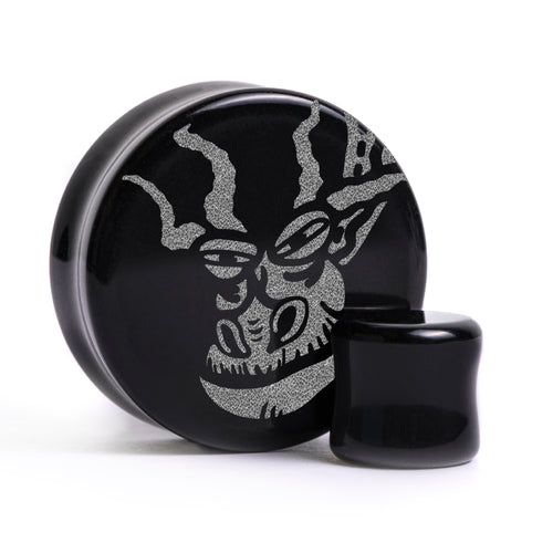 Hookfang Plug / Gauge - Black Glass | Flat Faced Double Flare